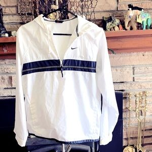Vintage Nike 90's Windbreaker Jacket 1/4 Zip Pullover Hooded S(4-6) P CH